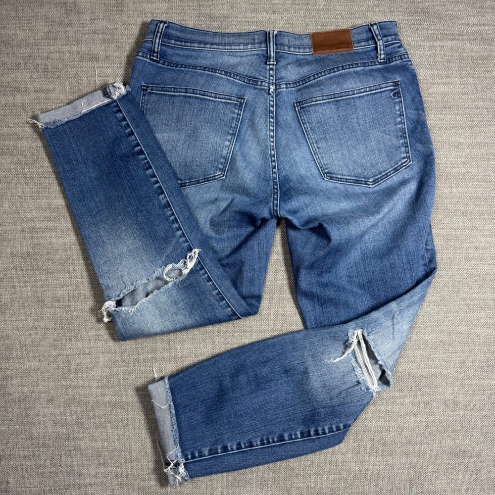 Madewell‎ Skinny Skinny Jeans Distressed Raw Hem Medium Wash Size 31 - Picture 3 of 10